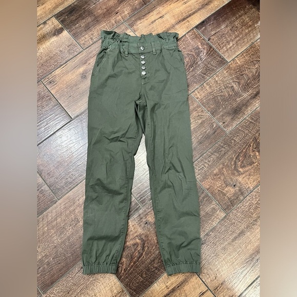 Veronica Beard Jeans Tedi Tapered High Rise Dark Olive Forest New Army Green - Picture 5 of 11
